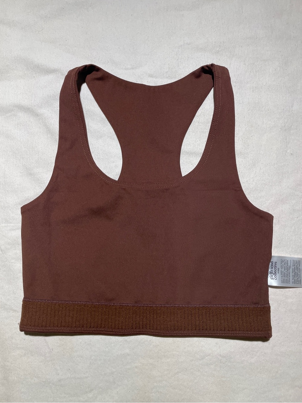 Girlfriend Collective Cafe Espresso Brown Paloma Racerback Sports Bra - Picture 7 of 8
